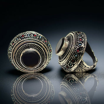 Vintage Style With Agate Stone Ring