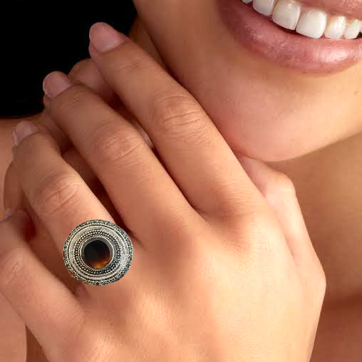 Vintage Style With Agate Stone Ring