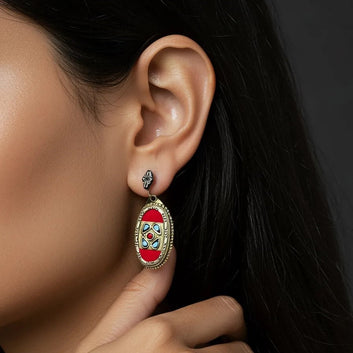 Metal Native Style Necklace with Earings